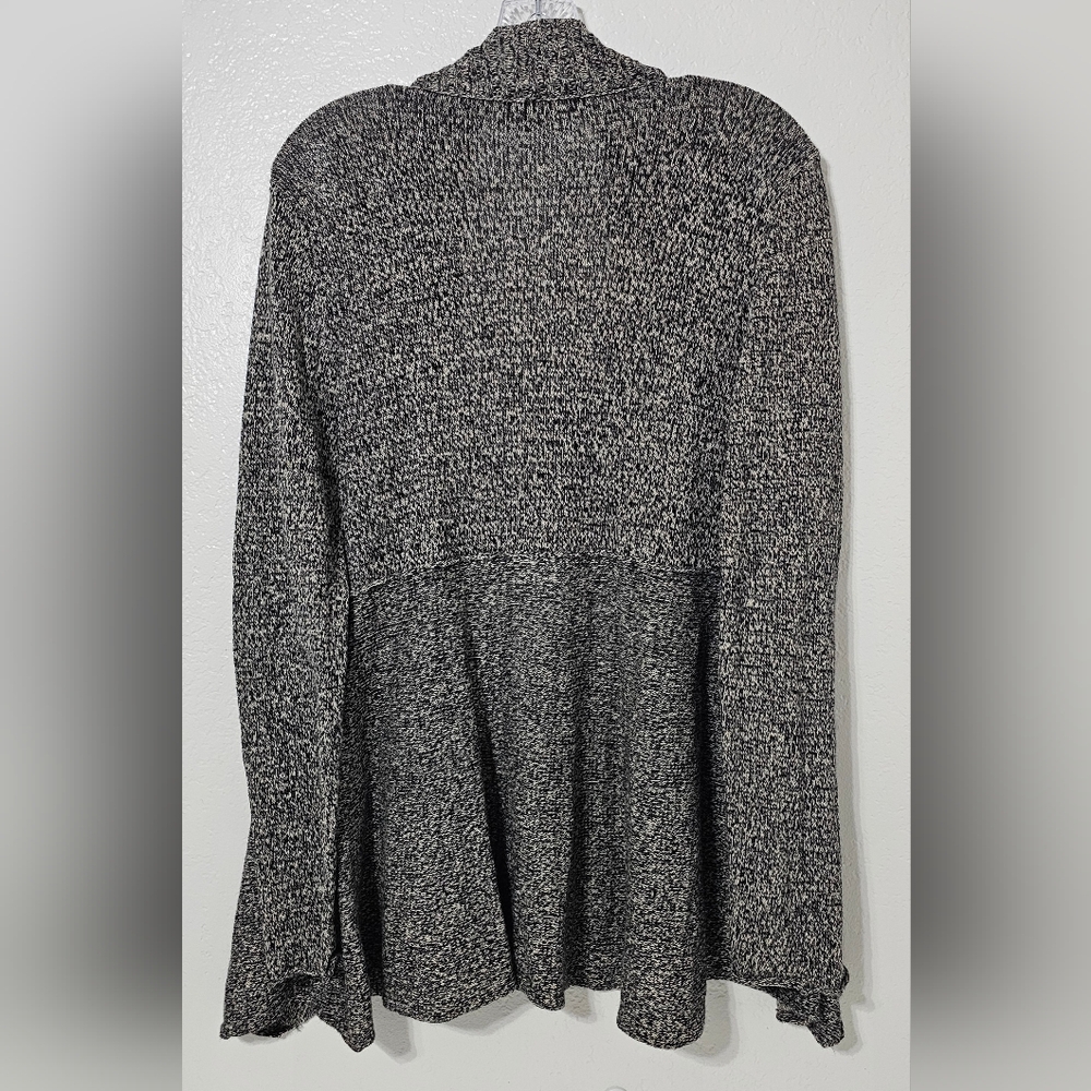 Eileen Fisher Open Front Cardigan Large Linen Wool Marled Knit Boho Minimalist - Picture 3 of 9